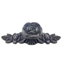 Antika Tarz Dekoratif Pirinç Gül Düğme - 30x100 mm, Oksit