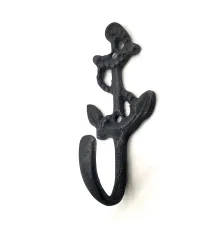 Antika Tarz Dekoratif Pirinç Halatlı, Çapa, Denizci, Gemici Askı - 95x42mm, Oksit