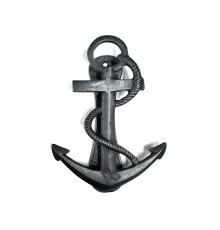 Antika Tarz Dekoratif Pirinç Halatlı, Çapa, Denizci, Gemici Kapı Tokmağı, Taktak - 170x60mm, Oksit