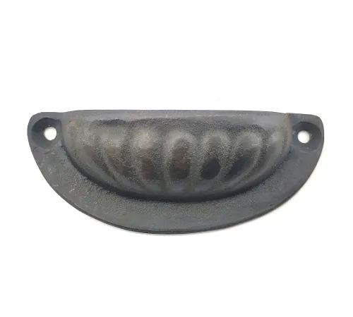 Antika Tarz Dekoratif Pirinç İstiridye Tas Mobilya Kulbu - 37x87 mm, Oksit