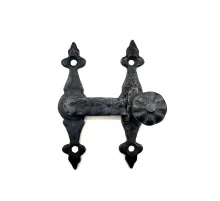 Antika Tarz Dekoratif Pirinç Kapı, Pencere Mandalı - 82x65 mm, Oksit