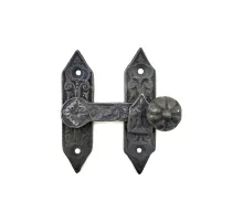 Antika Tarz Dekoratif Pirinç Kapı, Pencere Mandalı - 86x72 mm, Oksit