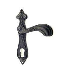 Antika Tarz Dekoratif Pirinç Mevlana Banyo Kapı Kolu - 228x48 mm, Oksit