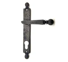 Antika Tarz Dekoratif Pirinç Misket Oda Kapı Kolu - 245x34 mm, Oksit