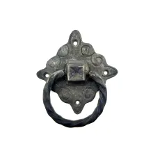 Antika Tarz Dekoratif Pirinç Mobilya Kulbu, Kapı Kilit Halkası - 94x97 mm, Büyük, Oksit