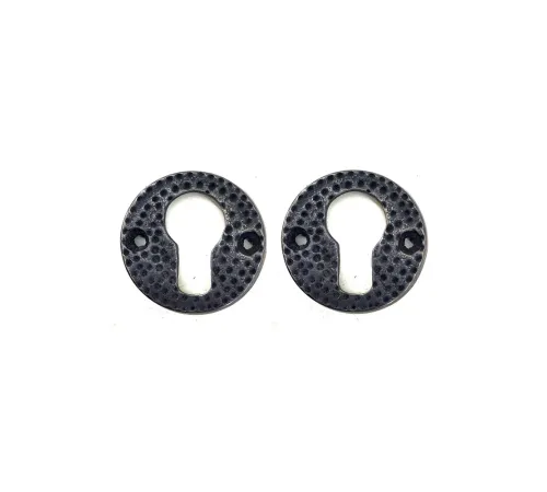 Antika Tarz Dekoratif Pirinç Oda Kilit Rozeti - 49mm, Oksit