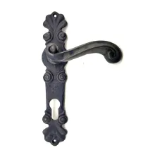 Antika Tarz Dekoratif Pirinç Okyanus Yale Kapı Kolu - 230x46 mm, Oksit