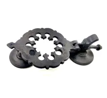 Antika Tarz Dekoratif Pirinç Osmanlı Kapı Tokmağı, Taktak - 265x75mm, Oksit