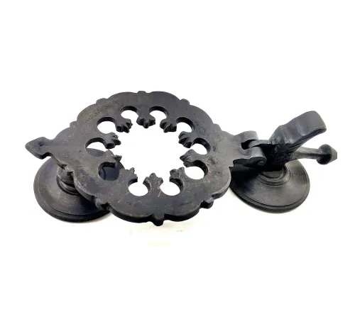 Antika Tarz Dekoratif Pirinç Osmanlı Kapı Tokmağı, Taktak - 265x75mm, Oksit