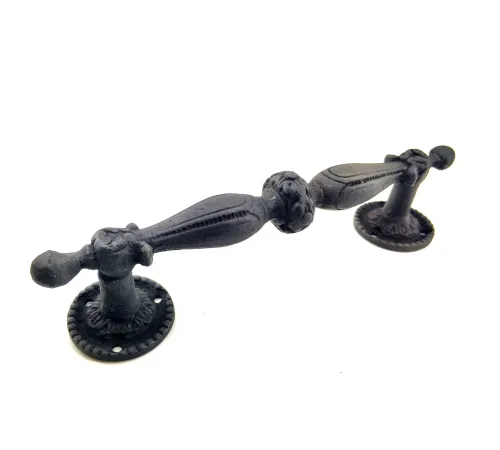 Antika Tarz Dekoratif Pirinç Sütun Çekme Kapı Kolu - 219x49 mm, Oksit