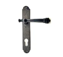 Antika Tarz Dekoratif Pirinç Taşra Yale Kapı Kolu - 220x35 mm, Oksit