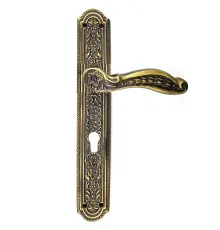 Antika Tarz Dekoratif Pirinç Ulu Model Desenli Oda Kapı Kolu - 354x57 mm, Antik