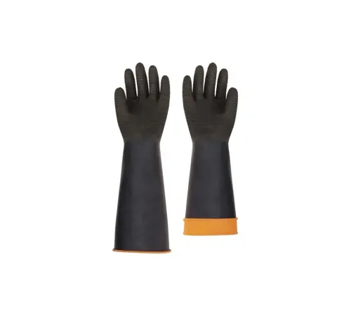 Asit Eldiveni Siyah Kauçuk 45 cm ( Kısa TIRTIKLI ) TdrTR