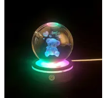 Ayıcık Tasarımlı Renk Değiştiren Dönen Cam Küre