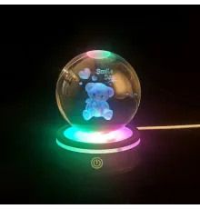 Ayıcık Tasarımlı Renk Değiştiren Dönen Cam Küre