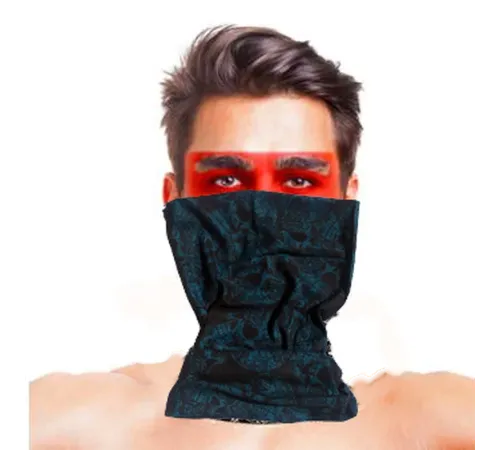 Baf Bandana Çoklu Kafatası Mavi Siyah Maske