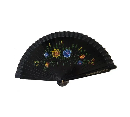 Bambu Çift Taraflı Siyah Yelpaze 12 li Paket