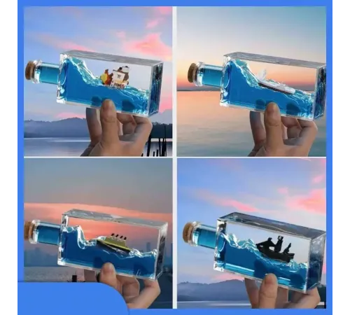 Batmayan Gemi Şişe Akvaryum