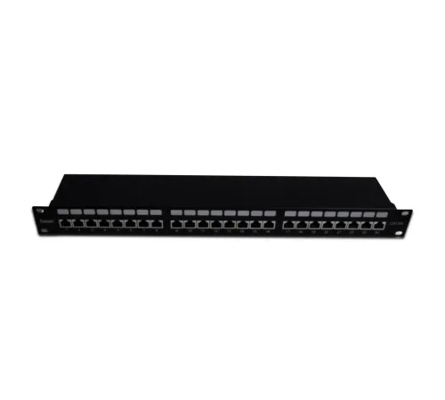 Beek 19" 1U 24 port CAT6A STP Patch Panel, LSA/IDC 90 derece punch ISO11801 Class Ea<br>
Beek 19" 1U CAT6A STP Patch Panel, LSA/IDC 24-port 90 degree punch ISO11801 Class Ea