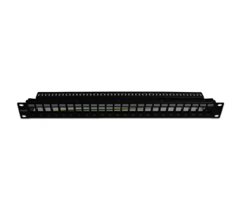 Beek 19" 1U 24 port Modüler Patch Panel, Zırhlı/Shielded (Keystone Jacklar haricen temin edilmelidir)<br>
Beek 19" 1U Modular Patch Panel, 24-port Shielded (keystone jacks not included)