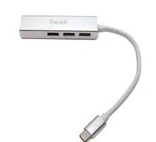 Beek 3 Port USB 3.0 Tip C Hub, 1 x 10/100/1000 RJ45 Dişi Yuva, 3 x USB A Dişi port, 1 x USB C Erkek port