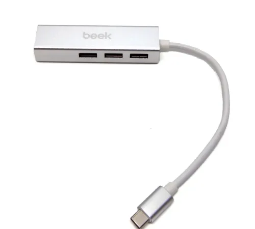 Beek 3 Port USB 3.0 Tip C Hub, 1 x 10/100/1000 RJ45 Dişi Yuva, 3 x USB A Dişi port, 1 x USB C Erkek port