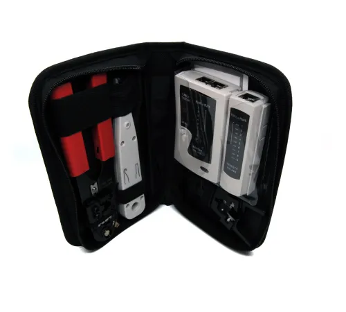 Beek Ağ Test Seti<br>
1 x LSA çakma aleti<br>
1 x modüler crimp aleti 8P8C<br>
1 x kablo test cihazı RJ11/12/45 (9V batarya dahil değil)<br>
1 x kablo teli kesicisi ve soyucusu<br>
Beek Network Tool Set<br>
1 x LSA punc