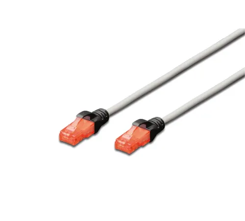 Beek CAT6 U/UTP Cross Patch Kablosu, AWG 26, 10 metre, gri renk, koruma kılıfı siyah renk, LSZH