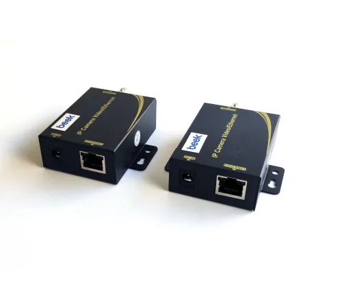 Beek IP <-> Coax Sinyal Uzatma Cihazı, RJ45 <-> RG59/SYV 75-5, Coax Kablo Maksimum 2000 metre, Alıcı & Verici Dahil<br>
Beek CCTV Camera Coaxial Extender