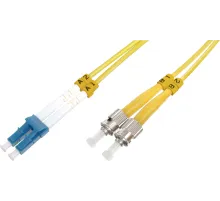Beek LC-ST Fiber Optik Patch Kablo, 9/125 µ, Singlemode, 3.0mm, Duplex, OS2, LSZH, 2 metre