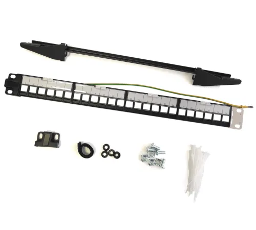 Beek Modüler Boş Patch Panel, Zırhlı, 24-port, 1U, Rack Montaj için Uygun, Etiketleme Alanı Mevcut