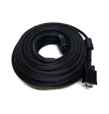 Beek VGA Monitör Kablosu, DSUB 15 erkek <-> DSUB 15 erkek, 20 metre, 3Coax/7C, AWG28, 2x ferrite filtreli, siyah renk<br>Beek VGA 20 mt cable M/M with Filter