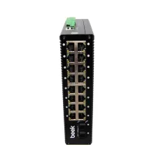 Beek Yönetilebilir L2+ Endüstriyel PoE Switch<br>
16 x 10/100/1000T IEEE802.3af/at PoE+ port (Port başına 30.8 watt) (PoE Güç Bütçesi maks. 240 Watt)<br>
2 x 1/10G SFP+<br>
Din-Ray montajına uygun<br>
Beek 16 port Gigabit Industria