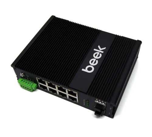 Beek Yönetilemeyen L2 Endüstriyel PoE Switch<br>
 8 x 10/100/1000T IEEE802.3af/at PoE+ port (Port başına 30.8 watt) (PoE Güç Bütçesi maks. 240 Watt)<br>
2 x 1G SFP<br>
Din-Ray montajına uygun<br>
Beek Unmanaged L2 Industrial PoE Sw
