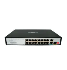 Beek Yönetilemeyen PoE+ Switch<br>
16 x 10/100Mbps IEEE802.3af/at PoE+ port (Port başına 30.8 watt) (PoE Güç Bütçesi maks. 200W)<br>
2 x 10/100/1000Mbps port<br>
1 x 1000Base-X SFP yuva<br>
6KV ESD<br>
Beek 16 Ports 10/100Mbp
