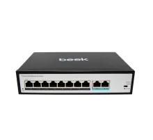Beek Yönetilemeyen PoE+ Switch<br>
8 x 10/100Mbps IEEE802.3af/at PoE+ port (Port başına 30.8 watt) (PoE Güç Bütçesi maks. 120 Watt)<br>
2 x 10/100BASE-T port<br>
4KV ESD<br>
Beek 8 Ports 10/100Mbps Unmanaged PoE+ Switch with 2 Fast