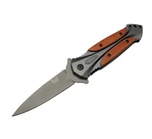 Benchmade DA27B Gri Sivri Kamp Çakı 20cm - Yarı , Kutulu, Ahşap - Metal Sap