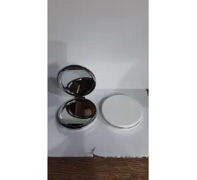 Beyaz Renk Büyüteçli Cep Aynası Yuvarlak