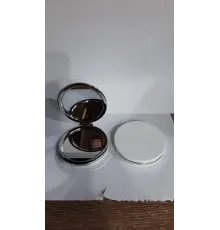 Beyaz Renk Büyüteçli Cep Aynası Yuvarlak
