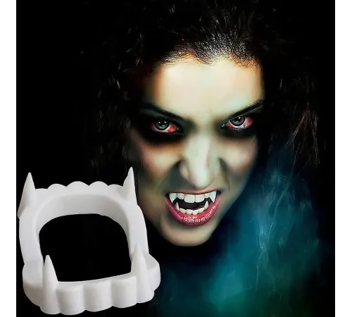 Beyaz Renk Damak Takma Vampir Dişi 5 Adet