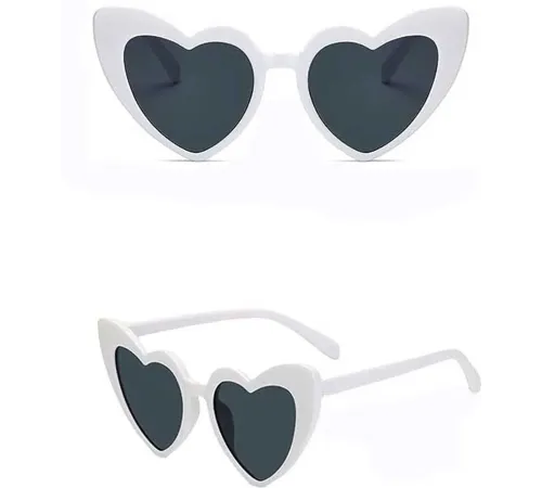 Beyaz Renk Kalp Şekilli Parti Gözlüğü 15x5 cm