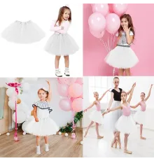 Beyaz Renk Tütü Etek Bale Eteği Gösteri Eteği Çocuk Bebek Boy