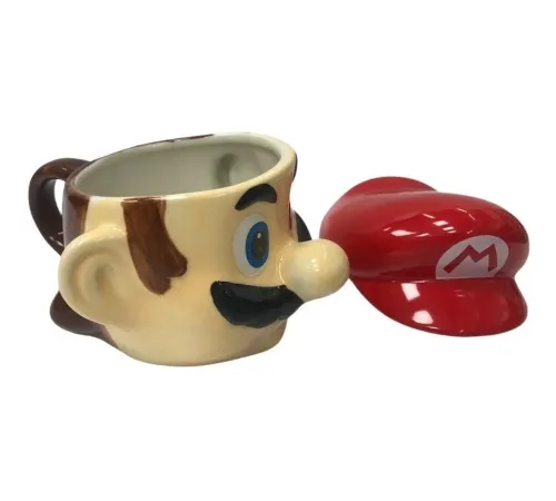 Bıyıklı Adam Tasarımlı Seramik Kapaklı Kupa Bardak