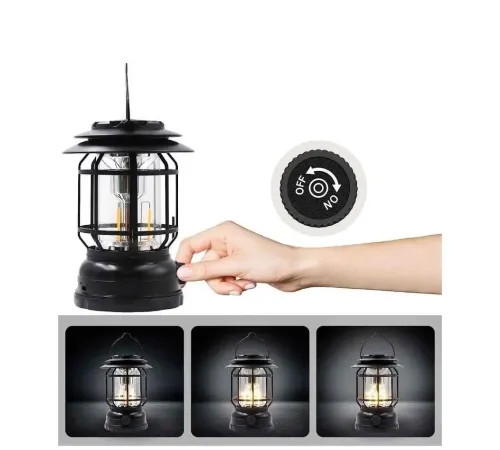 Bluetooth Hoparlör Özellikli Dimerli Led Kamp Lambası HS66