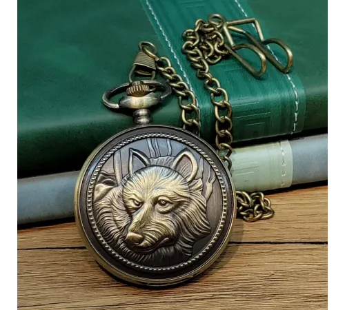 BozKurt Motifli Antika Köstekli Saat