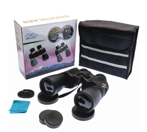 Breaker 7X50 WD2 Çift Göz Ayarlı Profesyonel El Dürbünü – 1000M/56M – Siyah