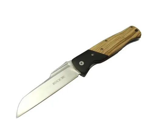 Buck Knives BK-016ZBR Kamp Çakı 23 cm - Ahşap Saplı, Kılıflı, Kutulu, Kemerllikli