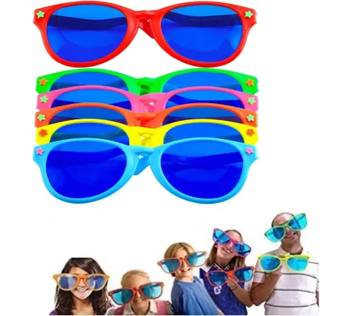 Büyük Parti Gözlüğü Rengarenk 12 Adet 27x9 cm