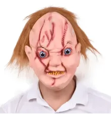 Çaki Maskesi Kahverengi Saçlı Lateks Et Chucky Çaki Maskesi