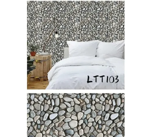 Çakıl Taşı Desenli Yapışkanlı Kaplama Kağıdı Büyük Boy 3 Metre